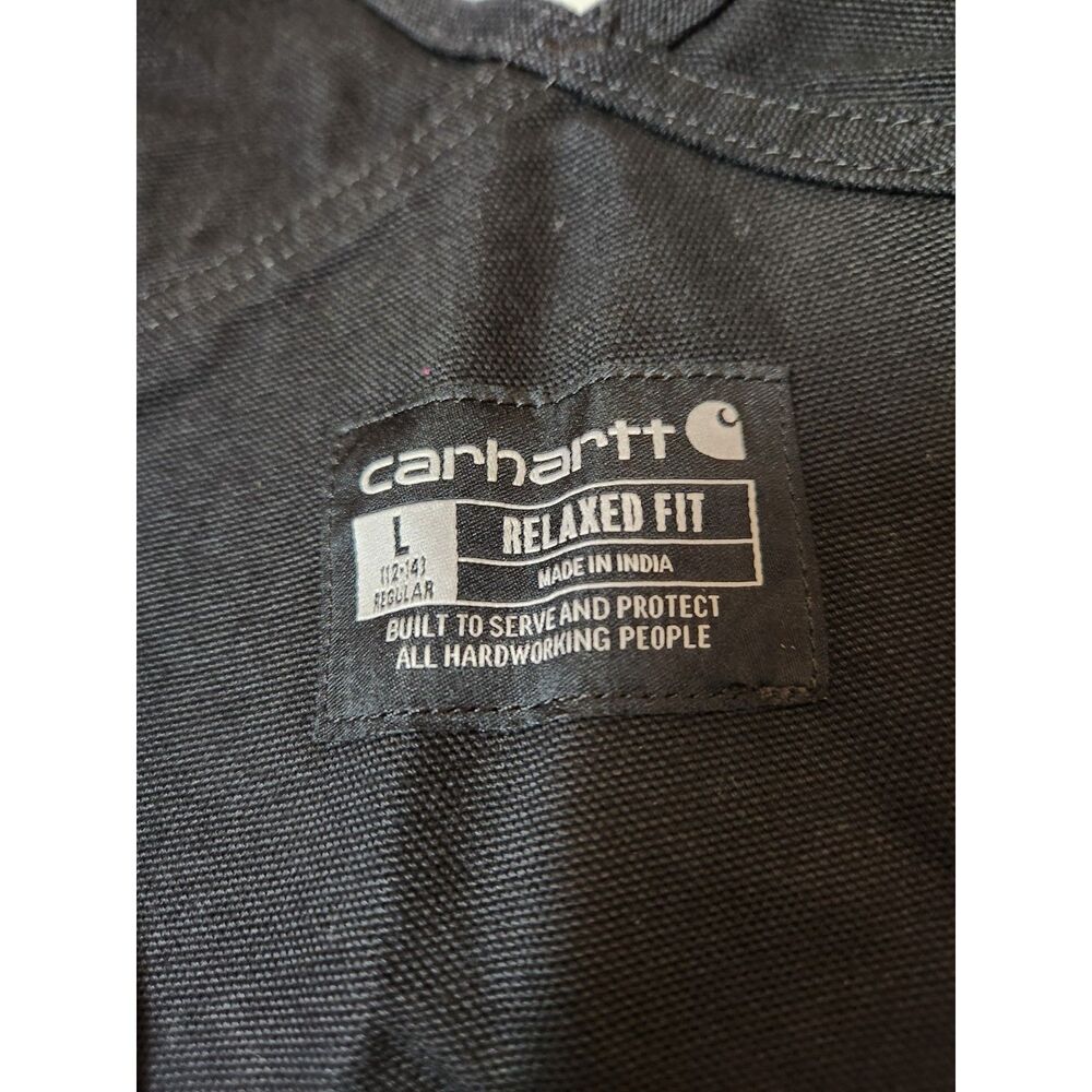 Carhartt Women’s Washed Duck Insulated Bib Overalls Black Large - Picture 8 of 9